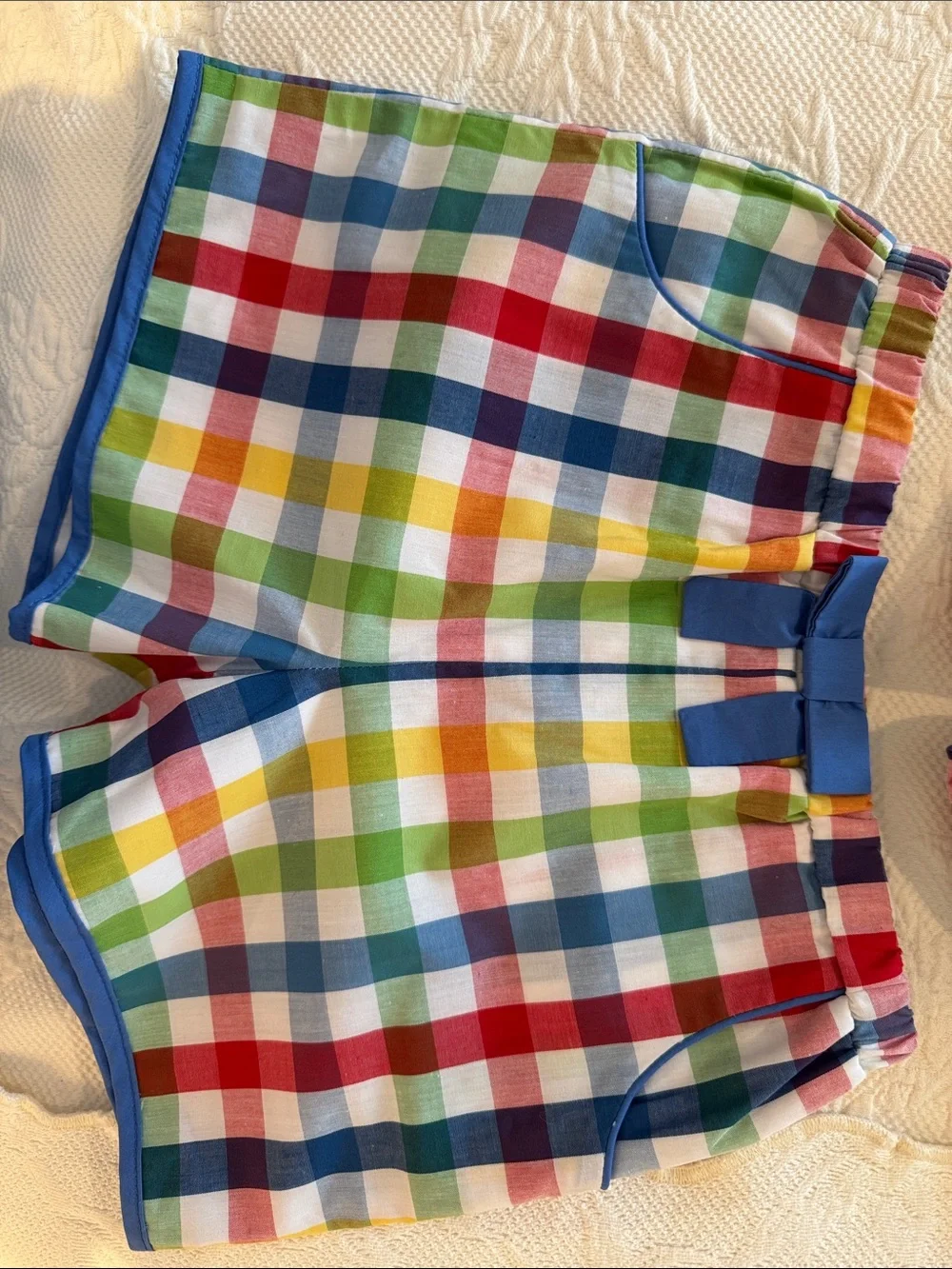 lot of 2 - The Beaufort Bonnet Company Gingham Shorts - brother sister set